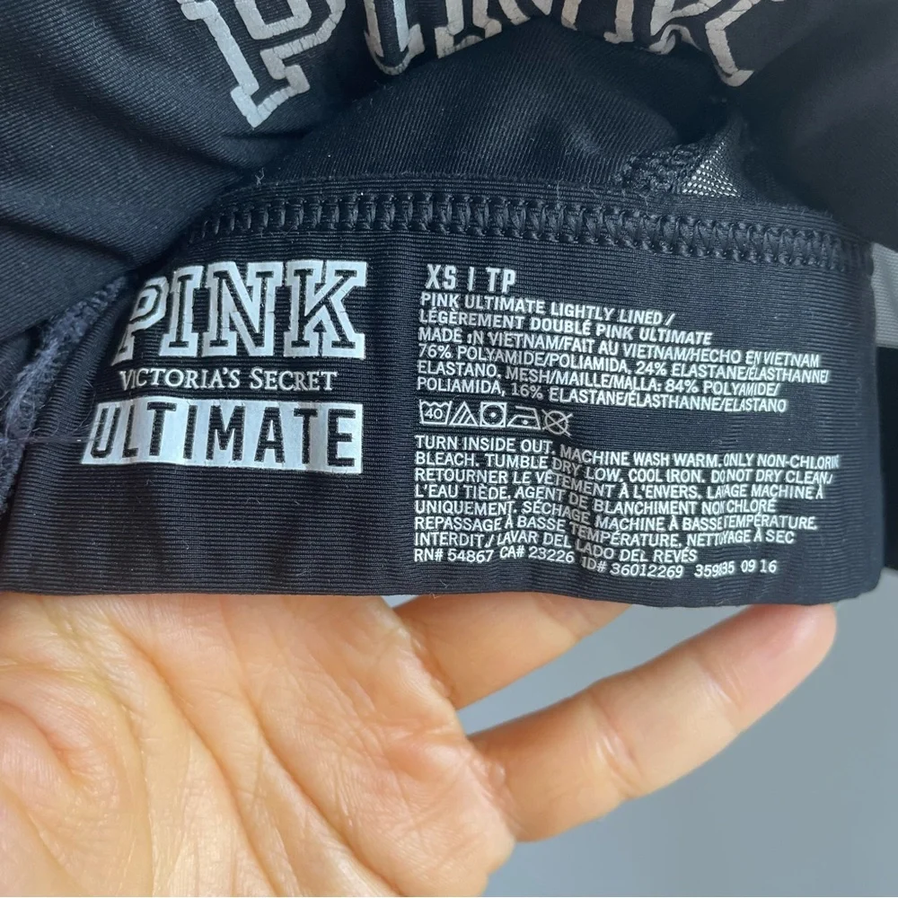 Victoria’s Secret PINK Gym Black RacerBack Mesh Sports Bra - Picture 7 of 7